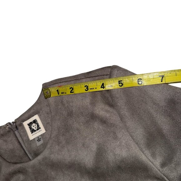 Anne Klein Women's Gray Faux Suede/Felt Midi Sheath Dress Sz 8 NWT - Picture 9 of 13